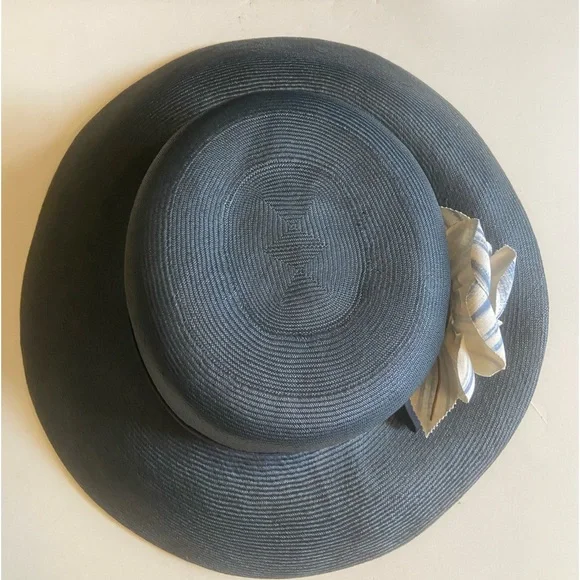 Vintage 1960s Gottliebs Navy Straw Hat - Picture 6 of 10